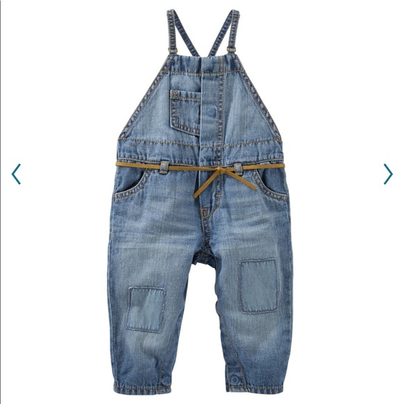 OshKosh Baby Girl Denim Hearts Overalls main image 0